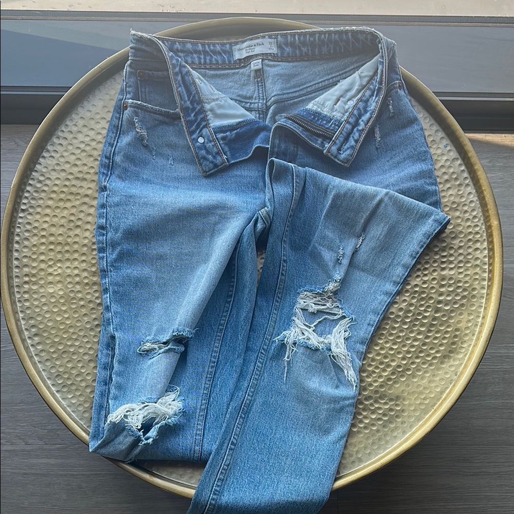 Abercrombie & Fitch Blue Skinny Jeans Distressed